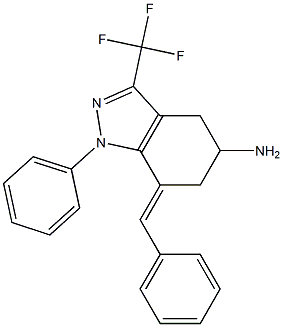 5-AMINO-7-(E)-BENZYLIDENE-4,5,6,7-TETRAHYDRO-1-PHENYL-3-TRIFLUOROMETHYL-1H-INDAZOLE 结构式