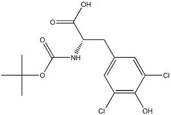 BOC-PHE(3,5-CL 2, 4-OH)-OH 结构式
