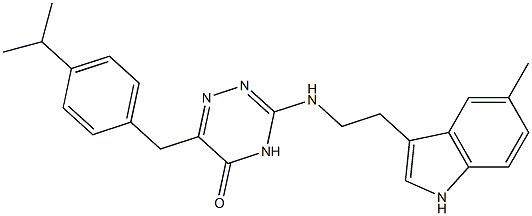 6-(4-ISOPROPYLBENZYL)-3-{[2-(5-METHYL-1H-INDOL-3-YL)ETHYL]AMINO}-1,2,4-TRIAZIN-5(4H)-ONE 结构式