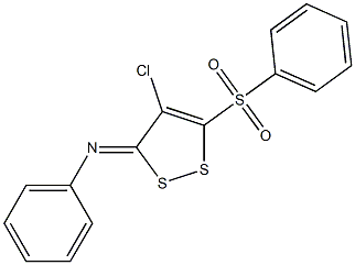 N-[(3Z)-4-CHLORO-5-(PHENYLSULFONYL)-3H-1,2-DITHIOL-3-YLIDENE]-N-PHENYLAMINE 结构式