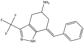 5-AMINO-7-(E)-BENZYLIDENE-4,5,6,7-TETRAHYDRO-3-TRIFLUOROMETHYL-1H-INDAZOLE 结构式