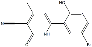 6-(5-BROMO-2-HYDROXYPHENYL)-1,2-DIHYDRO-4-METHYL-2-OXOPYRIDINE-3-CARBONITRILE 结构式