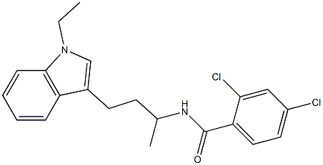 2,4-DICHLORO-N-[3-(1-ETHYL-1H-INDOL-3-YL)-1-METHYLPROPYL]BENZAMIDE 结构式