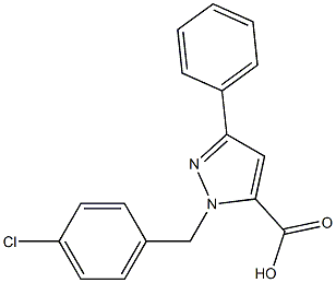1-(4-CHLOROBENZYL)-3-PHENYL-1H-PYRAZOLE-5-CARBOXYLIC ACID 结构式