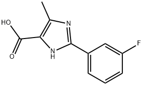 2-(3-FLUOROPHENYL)-5-METHYL-3H-IMIDAZOLE-4-CARBOXYLIC ACID 结构式