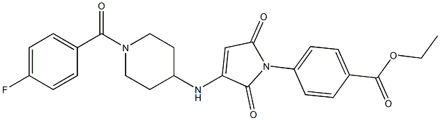 ETHYL 4-(3-(1-(4-FLUOROBENZOYL)PIPERIDIN-4-YLAMINO)-2,5-DIOXO-2H-PYRROL-1(5H)-YL)BENZOATE 结构式