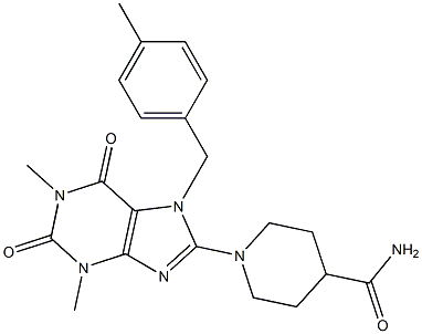 1-(1,3-DIMETHYL-7-(4-METHYLBENZYL)-2,6-DIOXO-2,3,6,7-TETRAHYDRO-1H-PURIN-8-YL)PIPERIDINE-4-CARBOXAMIDE 结构式