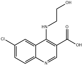 6-CHLORO-4-(2-HYDROXY-ETHYLAMINO)-QUINOLINE-3-CARBOXYLIC ACID 结构式