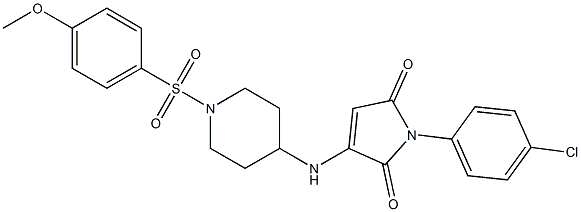 1-(4-CHLOROPHENYL)-3-(1-(4-METHOXYPHENYLSULFONYL)PIPERIDIN-4-YLAMINO)-1H-PYRROLE-2,5-DIONE 结构式