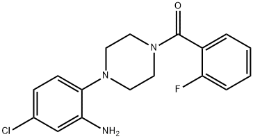 [4-(2-氨基-4-氯苯基)-1-	哌嗪]-(2-氟苯基)甲酮 结构式