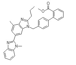 替米沙坦甲酯,4-(1,4-Dimethyl-2-propyl-1H-[2,5]bibenzimidazolyl-3-ylmethyl)biphenyl-2-carboxylic acid Methyl Ester