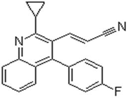 (E)-3-[2-环丙基-4-(4-氟苯基)-3-喹啉基]-2-丙烯腈;CAS:256431-72-8