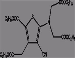 5-[二(2-乙氧基-2-羧甲基)氨基-]-4-氰基-3-(2-乙氧基-2-羧甲基)-2-噻吩甲酸乙酯
