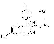 4-[4-二甲氨基-1-（4-氟苯基）-1-羟丁基]-3羟甲基苯腈氢溴酸盐,4-[4-(Dimethylamino)-1-(4-fluorophenyl)-1-(hydroxybutyl)]-3-(hydroxybutyl)benzonitrile.HBr