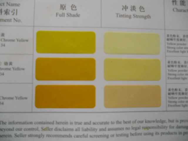 中铬黄,Middle Chrome Yellow
