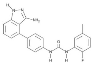 N-[4-(3-氨基-1H-吲唑-4-基)苯基]-N'-(2-氟-5-甲基苯基)脲,N-?[4-?(3-?amino-?1H-?indazol-?4-?yl)phenyl]-?N’-?(2-?fluoro-?5-?methylphenyl)-?urea，ABT-869,Linifanib