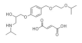 bisoprolol fumarate 1-[4-[[2-(1-Methylethoxy)ethoxy]methyl]phenoxy]-3-[(1-methylethyl)amino]-2-propanol fumarate salt,bisoprolol fumarate 1-[4-[[2-(1-Methylethoxy)ethoxy]methyl]phenoxy]-3-[(1-methylethyl)amino]-2-propanol fumarate salt