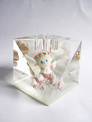 可愛水晶圣誕球,cute rabbite snow globe with pen holder