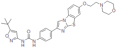 AC220,1-(5-tert-butylisoxazol-3-yl)-3-[4-[6-(2-morpholinoethoxy)imidazo[2,1-b][1,3]benzothiazol-2-yl]phenyl]urea