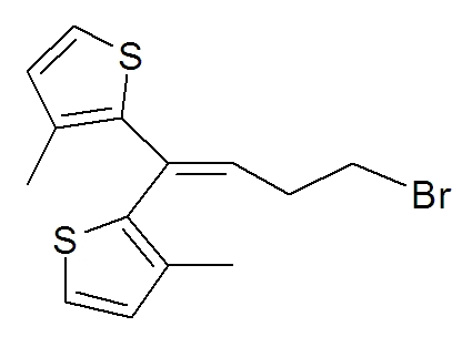 1,1-二(3-甲基-2-噻吩基)-4-溴-1-丁烯,1,1-Bis(3-methyl-2-thienyl)-4-bromo-1-butene