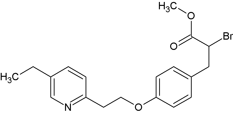2-溴代-3-{4-[2-(5-乙基-2-吡啶基)乙氧基]苯基} 丙酸甲酯,Methyl-2-bromo-3-{4-[2-(5-ethyl-2-pyridyl)ethoxy]phenyl}propionate