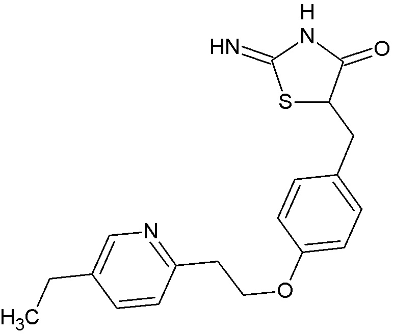 5-{4-[2-(5-乙基-2-吡啶基)-乙氧基]-芐基}-2-亞胺基-4-噻唑烷酮,5-{[4-[2-(5-Ethyl-2-pyridinyl)ethoxy]phenyl]methy}-2-imino-4-thiazolidinone