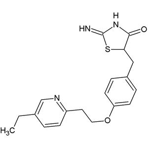 5-{4-[2-(5-乙基-2-吡啶基)-乙氧基]-苄基}-2-亚胺基-4-噻唑烷酮