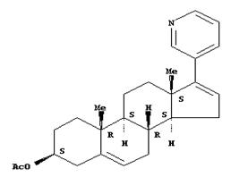 (3beta)-17-(3-吡啶基)-雄甾-5,16-二烯-3-乙酸酯；乙酸阿比特龙酯；醋酸阿比特龙酯；