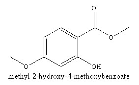 4-甲氧基水杨酸甲酯,Methyl 4-methoxysalicylate；Methyl 2-hydroxy-4-methoxybenzoic aci