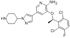 克里唑地尼,3-[(1R)-1-(2,6-dichloro-3-fluorophenyl)ethoxy]-5-[1-(4-piperidinyl)-1H-pyrazol-4-yl]-2-Pyridinamine