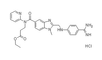 達(dá)比加群酯中間體211914-50-,N-[[2-[[[4-(氨基亞氨甲基)苯基]氨基]甲基]-1-甲基-1H-苯并咪唑-5-基]羰基]-N-(2-吡啶基)-BETA-丙氨酸乙酯鹽酸