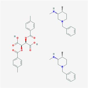 (2R,3R)-2,3-双[(4-甲基苯甲酰基)氧基]丁二酸和 (3R,4R)-N,4-二甲基-1-(苯基甲基)-3-哌啶胺的化合物
