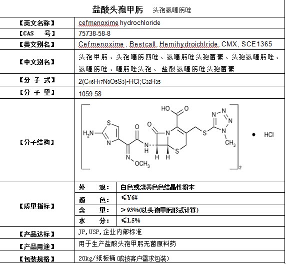 7-TMCA-头孢甲肟母核 24209-38-9,7-TMCA