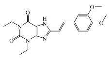 (E)-8-[2-(3,4-二甲氧基苯基)乙烯基]-1,3-二乙基-3,7-二氢-1H-嘌呤-2,6-二酮,(E)-8-(3,4Dimethoxystyryl)-1,3-diethyl-1H-purine-2,6(3H,7H)-dione