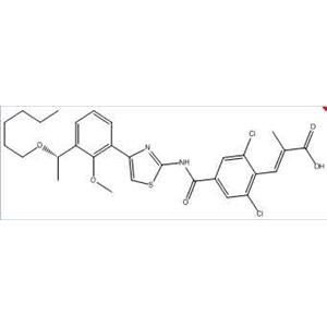(S,E)-3-(2,6-dichloro-4-((4-(3-(1-(hexyloxy)ethyl)-2-methoxyphenyl)thiazol-2-yl)carbamoyl)phenyl)-2-methylacrylic acid