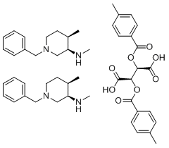 (2R,3R)-2,3-双[(4-甲基苯甲酰基)氧基]丁二酸和 (3R,4R)-N,4-二甲基-1-(苯基甲基)-3-哌啶胺的化合物,(2R,3R)-2,3-Bis[(4-methylbenzoyl)oxy]butanedioic acid compd.With (3R,4R)-N,4-dimethyl-1-(phenylmethyl)-3-piperidinamine