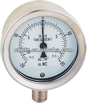 63mm Bottom St.St. Capsule Mbar Gas Pressure Gauge,63mm Bottom St.St. Capsule Mbar Gas Pressure Gauge