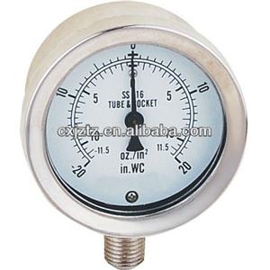 63mm Bottom St.St. Capsule Mbar Gas Pressure Gauge