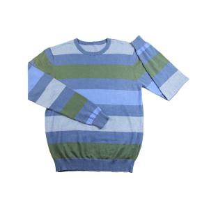 Wholesale Men's Good Quality Colorblock Pullover Long-Sleeve Crewneck Striped Sweater