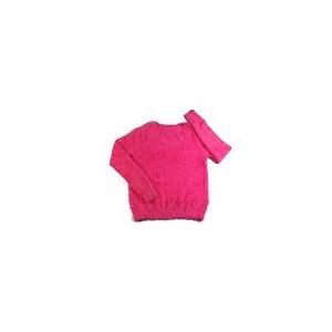 womens crew neck sweaters 2015 fall plain jersey pullover sweater pink feather yarn knitwear
