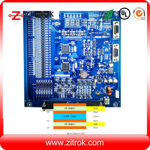 Blue soldermask 52um copper 4Layer board with Assembly service,Blue soldermask 52um copper 4Layer board with Assembly service