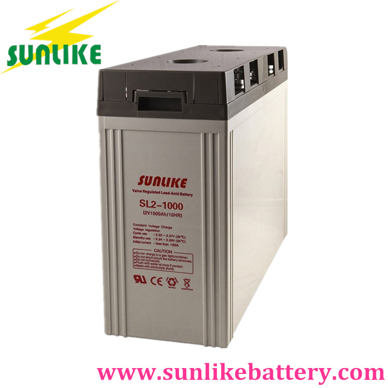 Deep Cycle 2V1000ah AGM Rechargeable Solar Battery for Solar/UPS,Lead Acid Battery SL2-1000