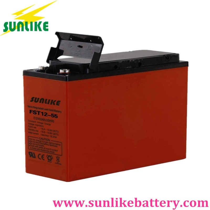 Communication Front Access Terminal Battery for Telecom 12V55ah,Front Terminal Telecom Battery FST12-55