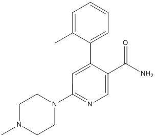 6-(4-甲基哌嗪-1-基)-4-(2-甲基苯基)烟酰胺,4-(2-methylphenyl)-6-(4-methylpiperazin-1-yl)pyridine-3-carboxamide