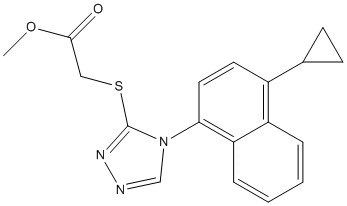 2-[[4-(4-环丙基萘-1-基)-4H-1,2,4-三唑-3-基]硫基]乙酸甲酯,lesinuradint