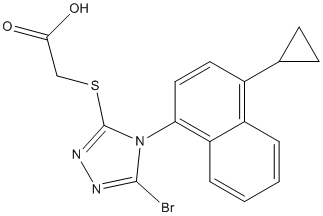 2-[[5-溴-4-(4-环丙基-1-萘)-4H-1,2,4-三唑-3-基]硫代]乙酸,Lesinurad