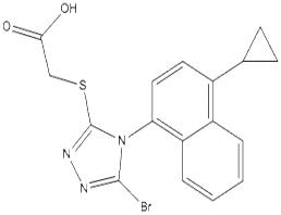 2-[[5-溴-4-(4-环丙基-1-萘)-4H-1,2,4-三唑-3-基]硫代]乙酸
