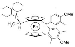 (1S)-1-[双(4-甲氧基-3,5-二甲苯基)膦]-2-[(1S)-1-(二环己基膦)乙基]二茂铁(符合 CAS 标准),(S)-1-{(R)-2-[BIS(4-METHOXY-3,5-DIMETHYLPHENYL)PHOSPHINO]FERROCENYL}ETHYLDICYCLO