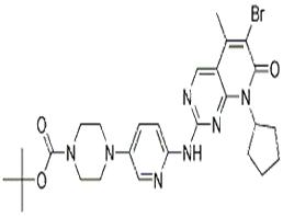 4-[6-[(6-溴-8-环戊基-7,8-二氢-5-甲基-7-氧代吡啶并[2,3-d]嘧啶-2-基)氨基]-3-吡啶基]-1-哌嗪羧酸叔丁,4-[6-[(6-Bromo-8-cyclopentyl-7,8-dihydro-5-methyl-7-oxopyrido[2,3-d]pyrimidin-2-yl)amino]-3-pyridinyl]-1-piperazinecarboxylic acid 1,1-dimethylethyl ester