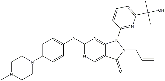 2-烯丙基-1-(6-(2-羟基丙-2-基)吡啶-2-基)-6-(4-(4-甲基哌嗪-1-基)苯基氨基)-1H-吡唑并[3,4-D]嘧啶-3(2H)-酮,MK-1775